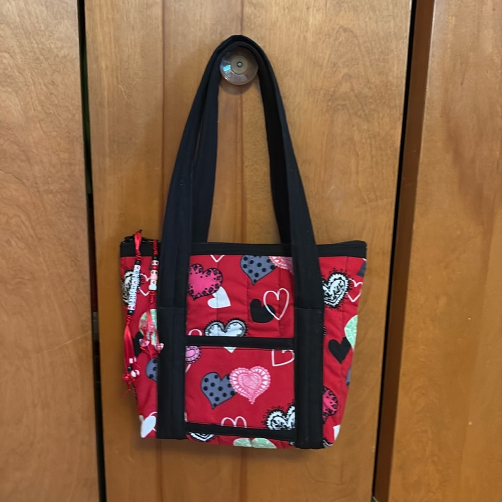 Handcrafted Valentine cloth purse.